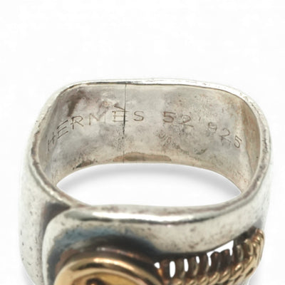 エルメス HERMES ブトニエール リング 指輪 750/925 ゴールド 銀