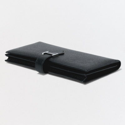 エルメス HERMES ベアンスフレ ベアン スフレ 財布 長財布 ロングウォレット エプソン ノワール Noir ブラック black 黒 シルバー金具 ヴォーエプソン