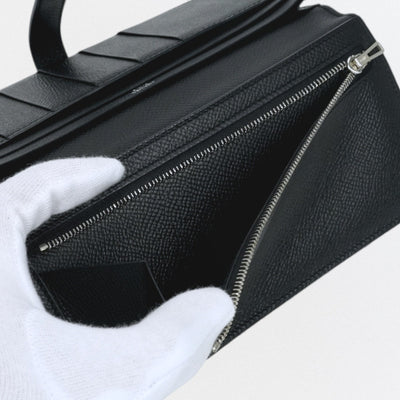 エルメス HERMES ベアンスフレ ベアン スフレ 財布 長財布 ロングウォレット エプソン ノワール Noir ブラック black 黒 シルバー金具 ヴォーエプソン