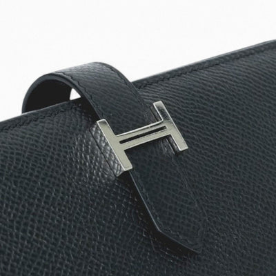 エルメス HERMES ベアンスフレ ベアン スフレ 財布 長財布 ロングウォレット エプソン ノワール Noir ブラック black 黒 シルバー金具 ヴォーエプソン