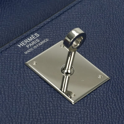 エルメス HERMES ケリー32 ケリー 32 バッグ トートバッグ ショルダーバッグ エプソン ブルーサフィール bluesaphir ブルー Blue 青 シルバー金具 ハンドバッグ ヴォーエプソン 新型 V字金具