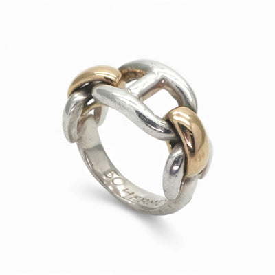 エルメス HERMES シェーヌダンクル リング 指輪 750/950 ゴールド 銀