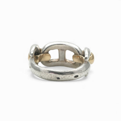 エルメス HERMES シェーヌダンクル リング 指輪 750/950 ゴールド 銀