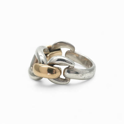 エルメス HERMES シェーヌダンクル リング 指輪 750/950 ゴールド 銀