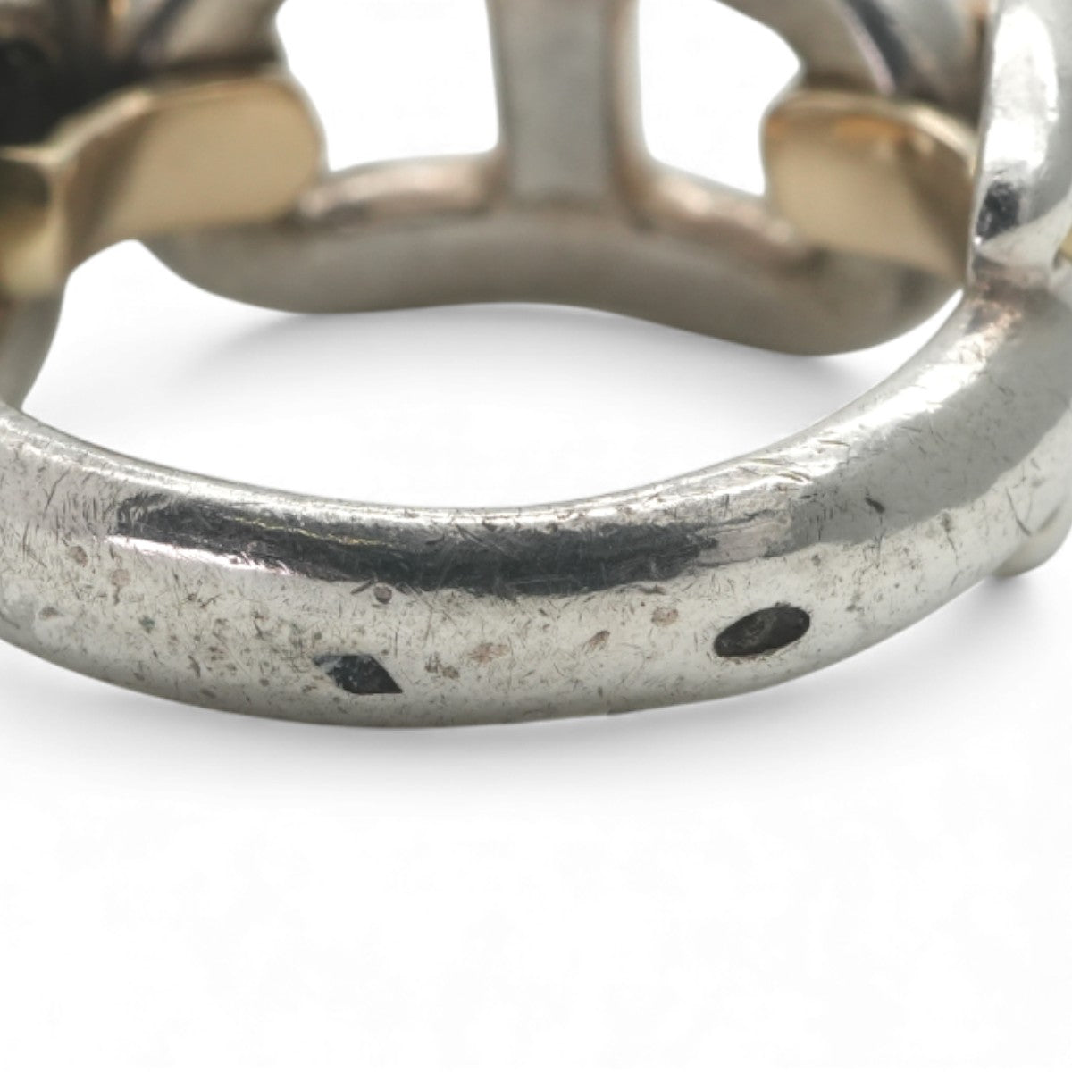 エルメス HERMES シェーヌダンクル リング 指輪 750/950 ゴールド 銀