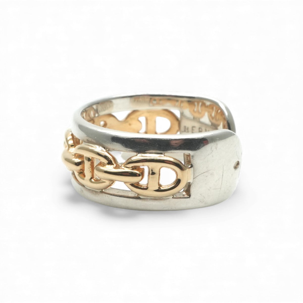 エルメス HERMES アンシェネ リング 指輪 750/925 シルバー 金