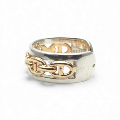 エルメス HERMES アンシェネ リング 指輪 750/925 シルバー 金