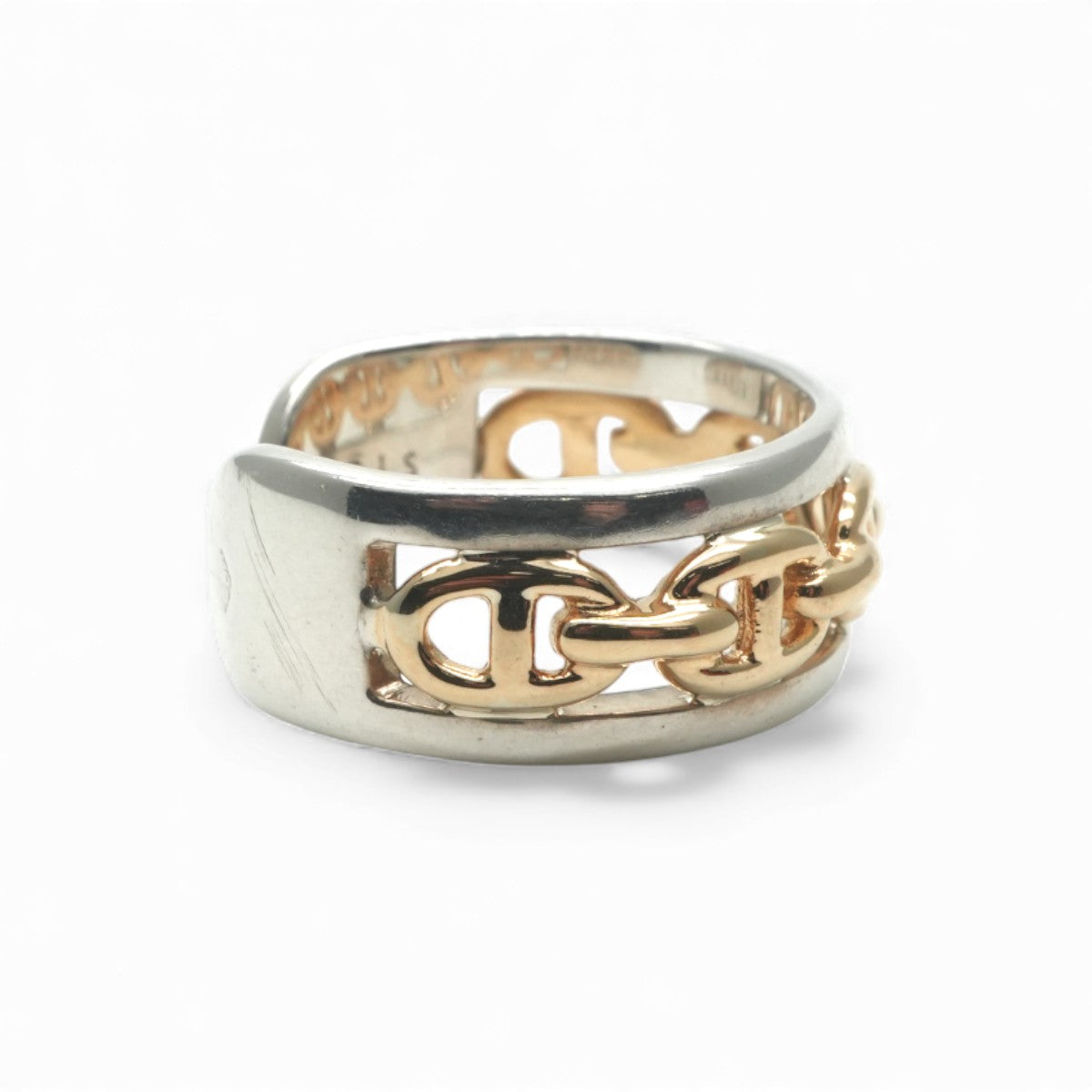 エルメス HERMES アンシェネ リング 指輪 750/925 シルバー 金