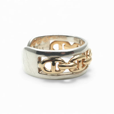 エルメス HERMES アンシェネ リング 指輪 750/925 シルバー 金