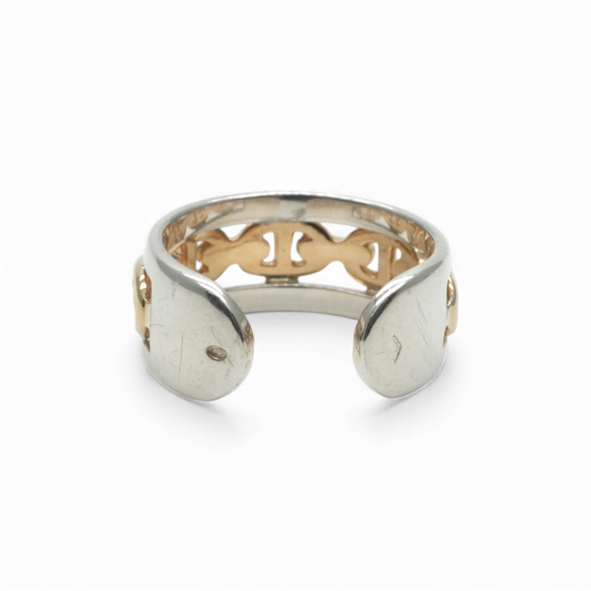 エルメス HERMES アンシェネ リング 指輪 750/925 シルバー 金