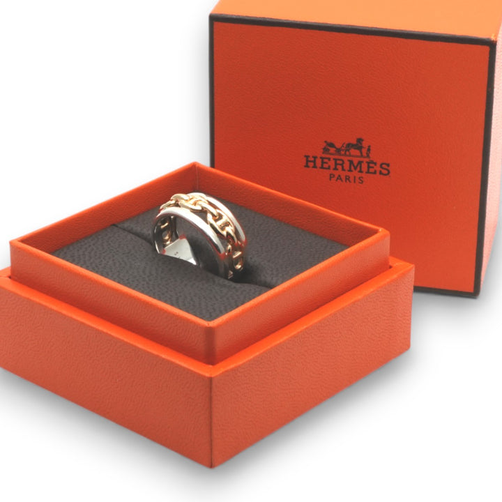エルメス HERMES アンシェネ リング 指輪 750/925 シルバー 金 – H3