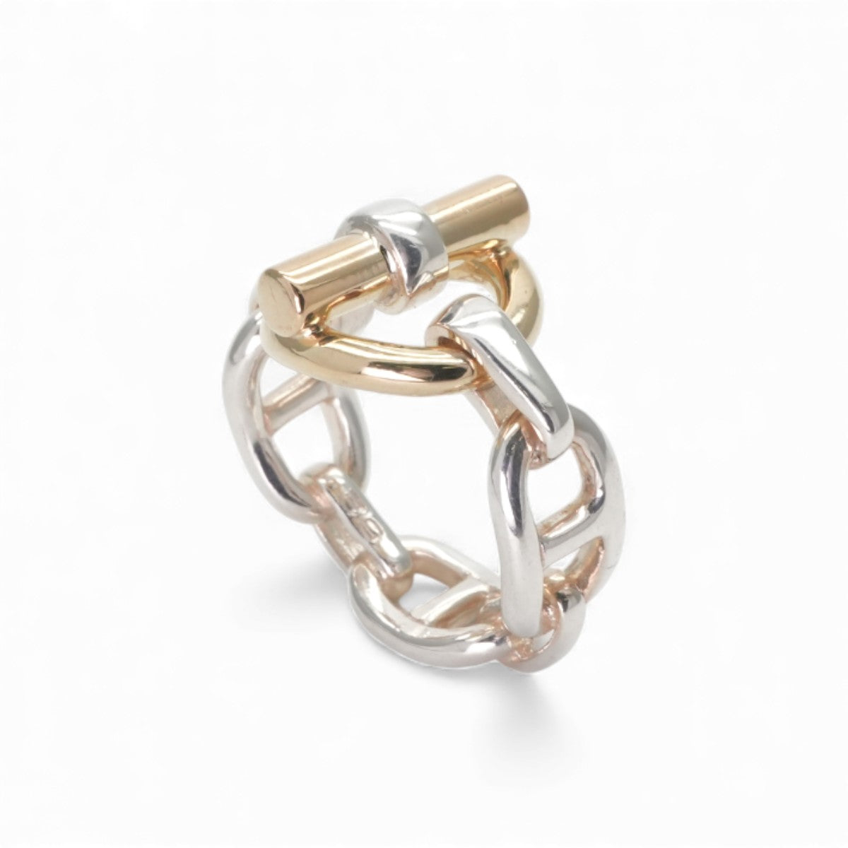 エルメス HERMES アンシェネ リング 指輪 750/925 シルバー 金