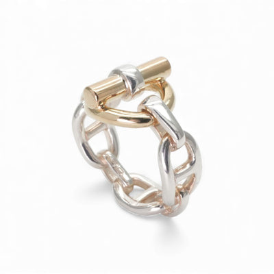 エルメス HERMES アンシェネ リング 指輪 750/925 シルバー 金