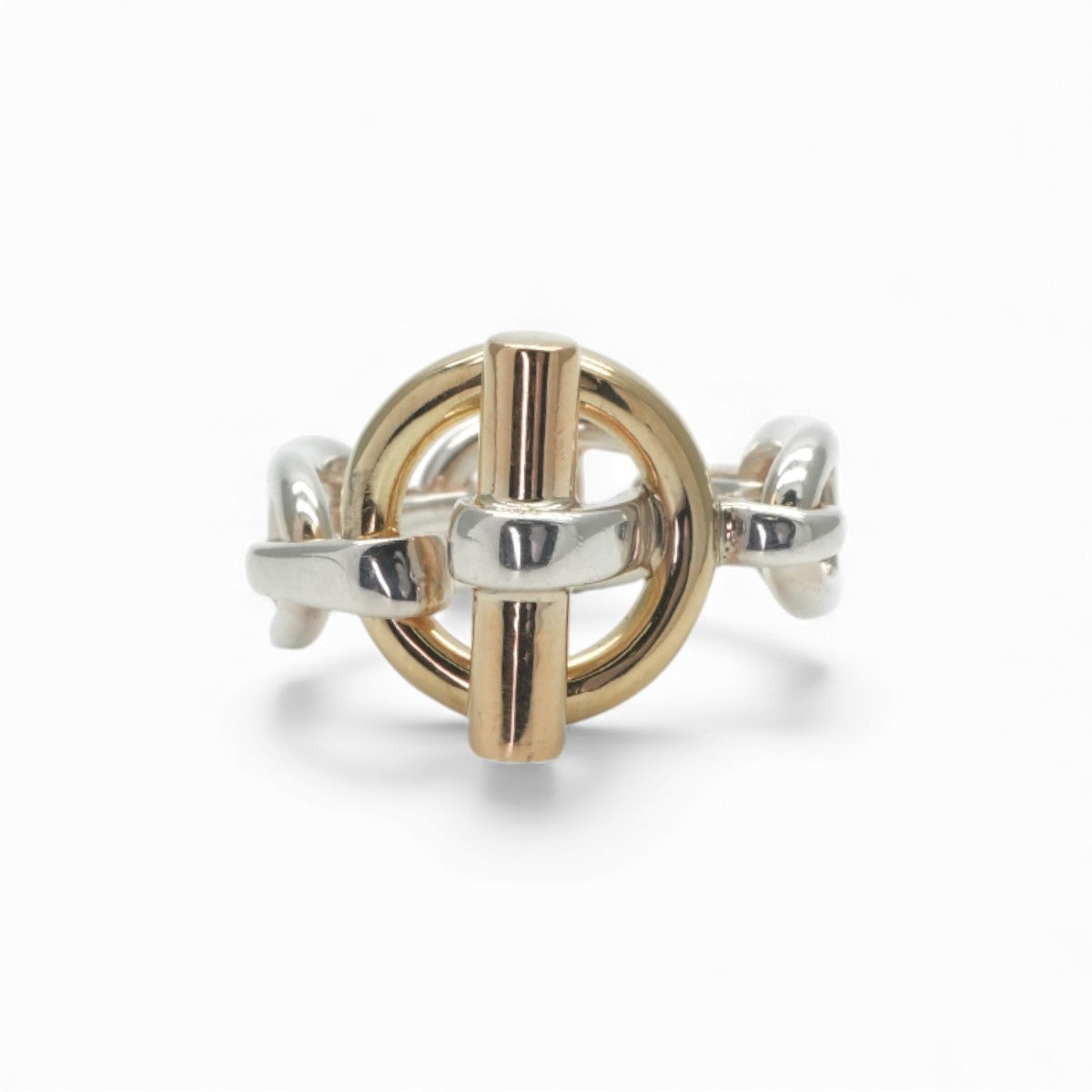 エルメス HERMES アンシェネ リング 指輪 750/925 シルバー 金