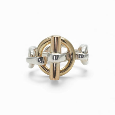 エルメス HERMES アンシェネ リング 指輪 750/925 シルバー 金