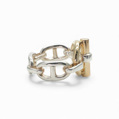 エルメス HERMES アンシェネ リング 指輪 750/925 シルバー 金