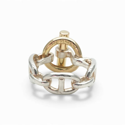 エルメス HERMES アンシェネ リング 指輪 750/925 シルバー 金