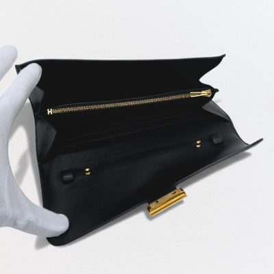 エルメス HERMES コンスタンスロングトゥーゴー コンスタンスロング トゥーゴー 財布 長財布 ロングウォレット エプソン ノワール Noir ブラック Black 黒 リザード ゴールド金具 ヴォーエプソン エキゾチック