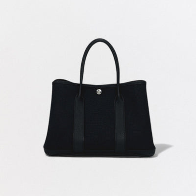 HERMES 爱马仕 Garden party TPM Garden party TPM Garden party 30 Garden party 包袋 托特包 Toile Military Negonda Noir 黑色 银色五金 手提包
