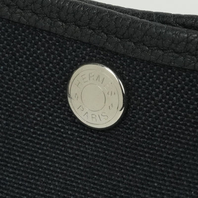 HERMES 爱马仕 Garden party TPM Garden party TPM Garden party 30 Garden party 包袋 托特包 Toile Military Negonda Noir 黑色 银色五金 手提包