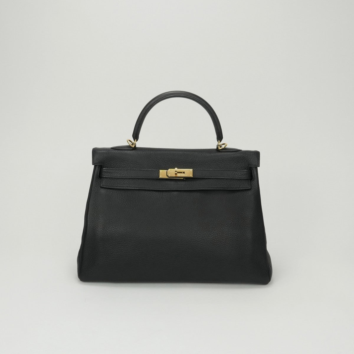 HERMES 爱马仕 Kelly 35 Kelly 35 包袋 手提包 单肩包 Taurillon Clemence Noir 黑色 黑金五金配件 手提包 V 形五金配件 内缝线