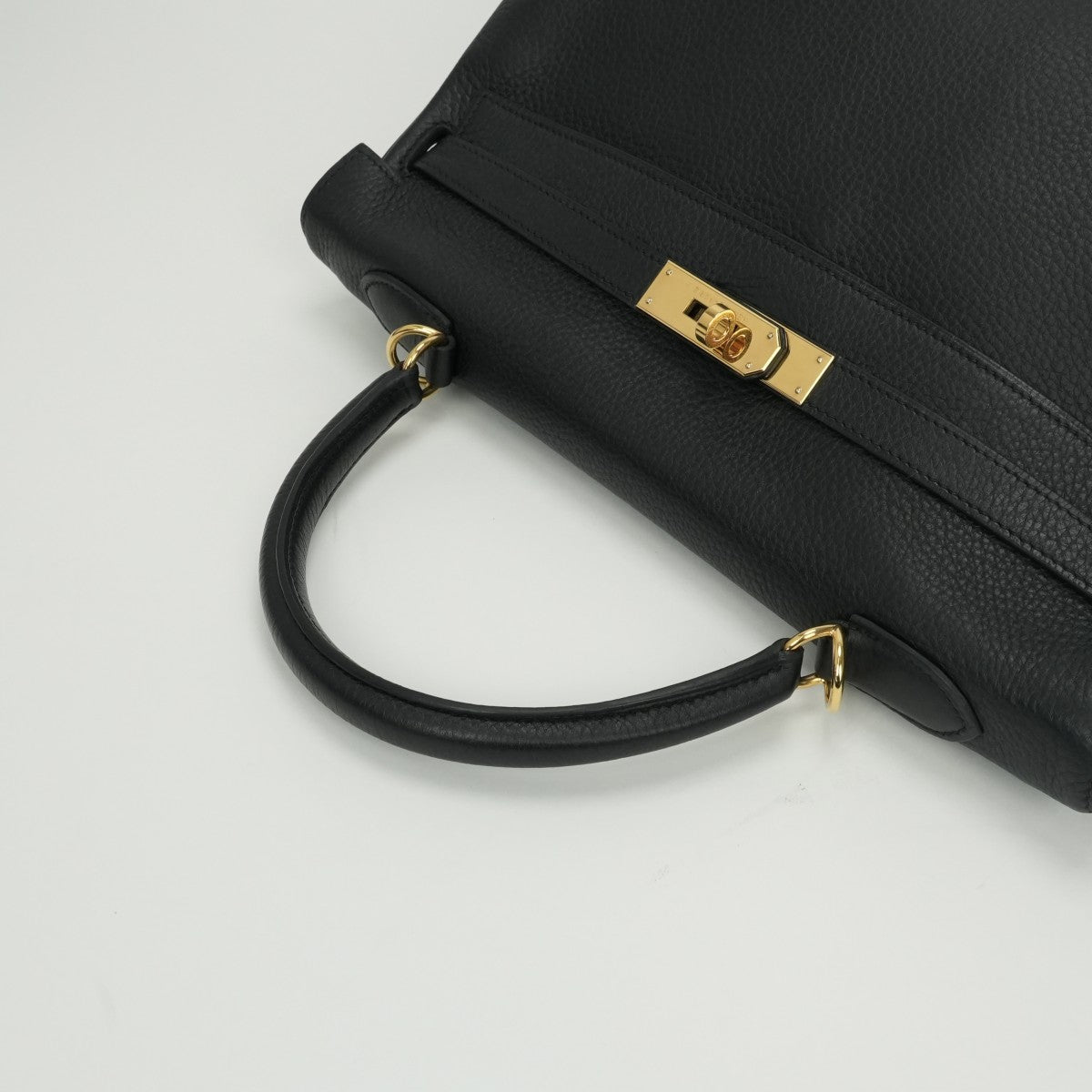 HERMES 爱马仕 Kelly 35 Kelly 35 包袋 手提包 单肩包 Taurillon Clemence Noir 黑色 黑金五金配件 手提包 V 形五金配件 内缝线