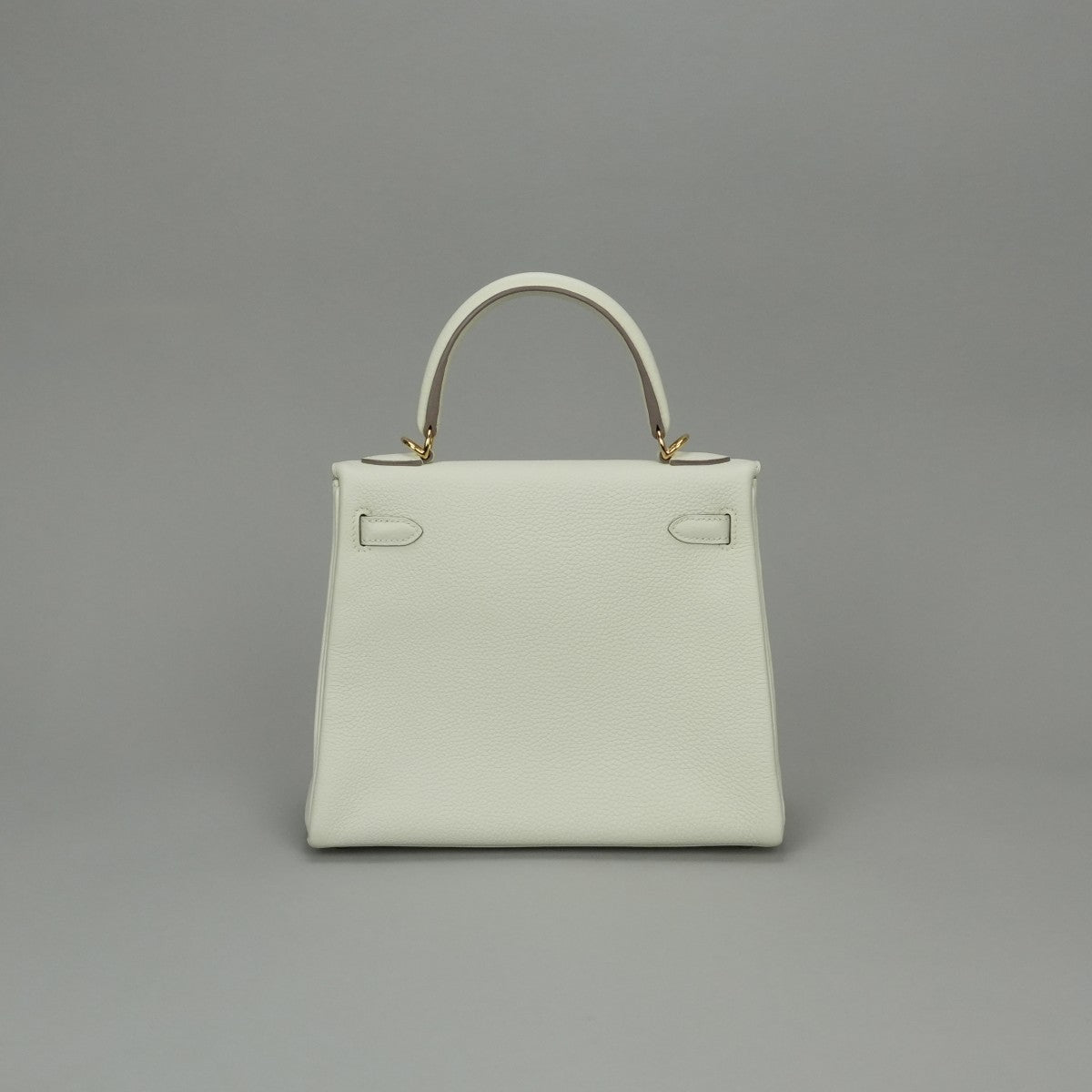 HERMES 爱马仕 Kelly 25 Kelly 25 包袋 托特包 单肩包 Togo 蘑菇白色 白金五金 手提包 2Way V 形五金