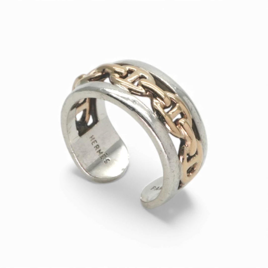 エルメス HERMES アンシェネ リング 指輪 シルバー 金 – H3（エイチ