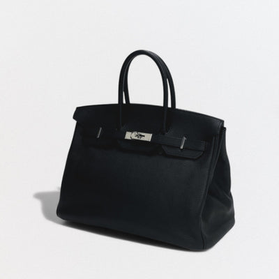 HERMES 헤르메스 Birkin 35 Birkin 35 백 토트백 토고 느와르 블랙 블랙 실버 하드웨어 핸드백