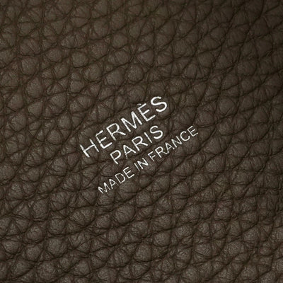 HERMES 爱马仕 Picotin lock MM Picotin lock MM Picotin lock 22 Bag 托特包 Taurillon Clemence Etoupe 灰色 银色五金 手提包