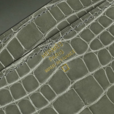 HERMES 爱马仕 Constance long to go Constance long to go 钱包 长款钱包 长款钱包 鳄鱼皮 Grisiman GRIS CIMENT 灰色 灰色 金色五金配件