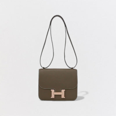 HERMES 爱马仕 Constance 3 mini 18 Constance 3 Mini 18 包 肩包 Epson Etoupe 灰色 灰色 粉红金（玫瑰金） 五金 Constance Mini Constance 18 沃克斯爱普生