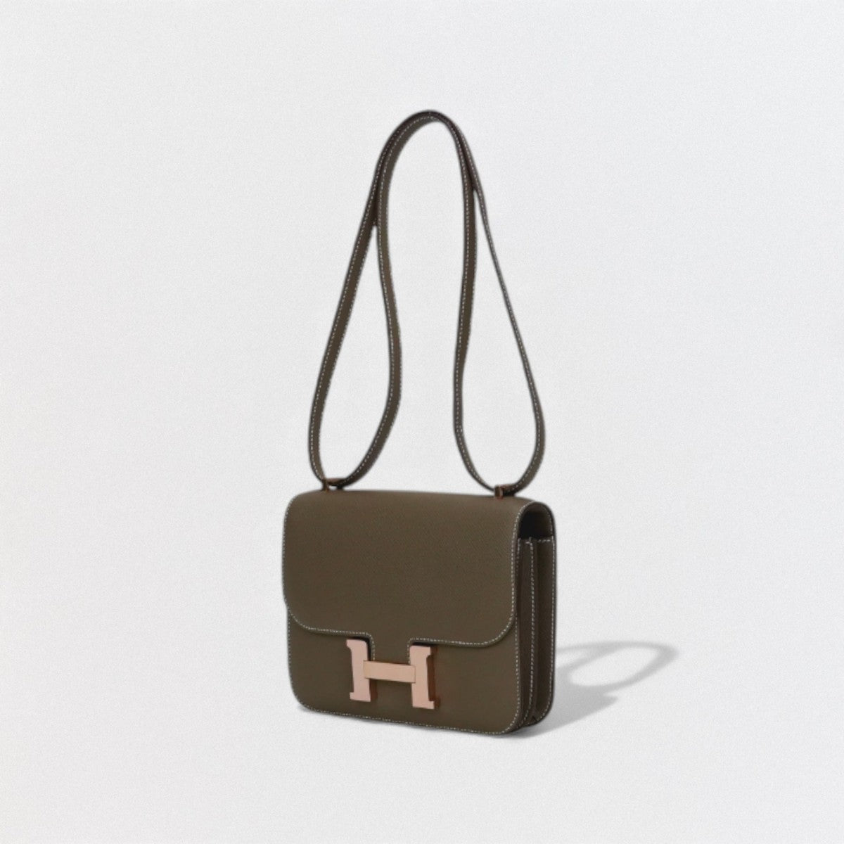 HERMES 爱马仕 Constance 3 mini 18 Constance 3 Mini 18 包 肩包 Epson Etoupe 灰色 灰色 粉红金（玫瑰金） 五金 Constance Mini Constance 18 沃克斯爱普生