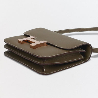 HERMES 爱马仕 Constance 3 mini 18 Constance 3 Mini 18 包 肩包 Epson Etoupe 灰色 灰色 粉红金（玫瑰金） 五金 Constance Mini Constance 18 沃克斯爱普生