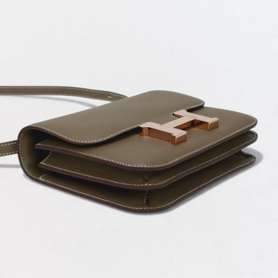 HERMES 爱马仕 Constance 3 mini 18 Constance 3 Mini 18 包 肩包 Epson Etoupe 灰色 灰色 粉红金（玫瑰金） 五金 Constance Mini Constance 18 沃克斯爱普生