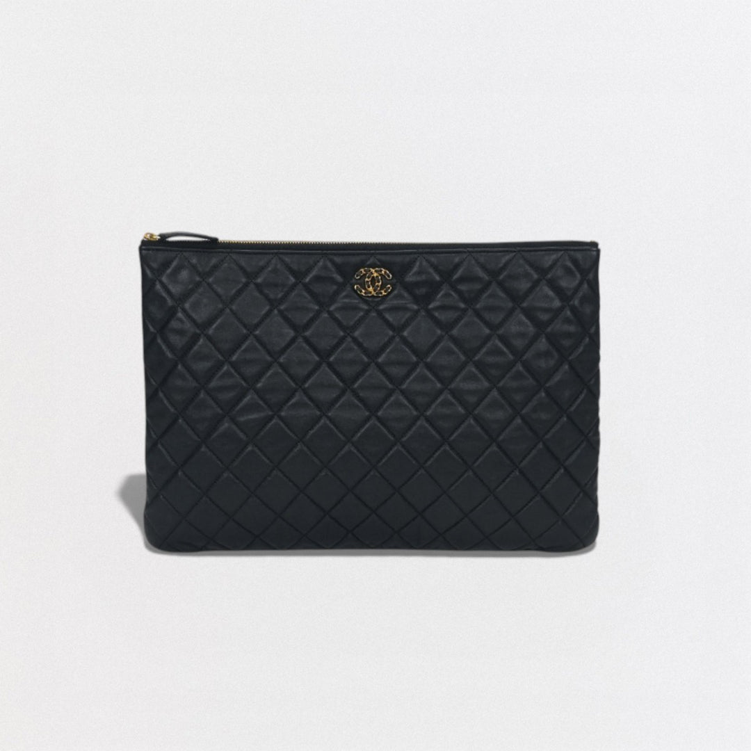 シャネル クラッチバッグ セカンドバッグ 黒 ブラック キャンバス レザー シャネル CHANEL マトラッセ バッグ クラッチバッグ セカンドバッグ