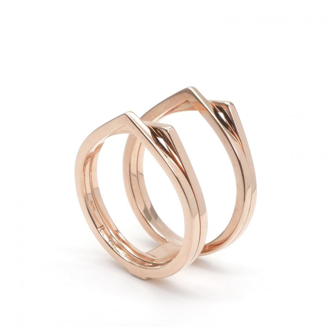週末限定お値下レポシREPOSSI Antifer 2連リングピンクゴールド Antifer/アンティフェール