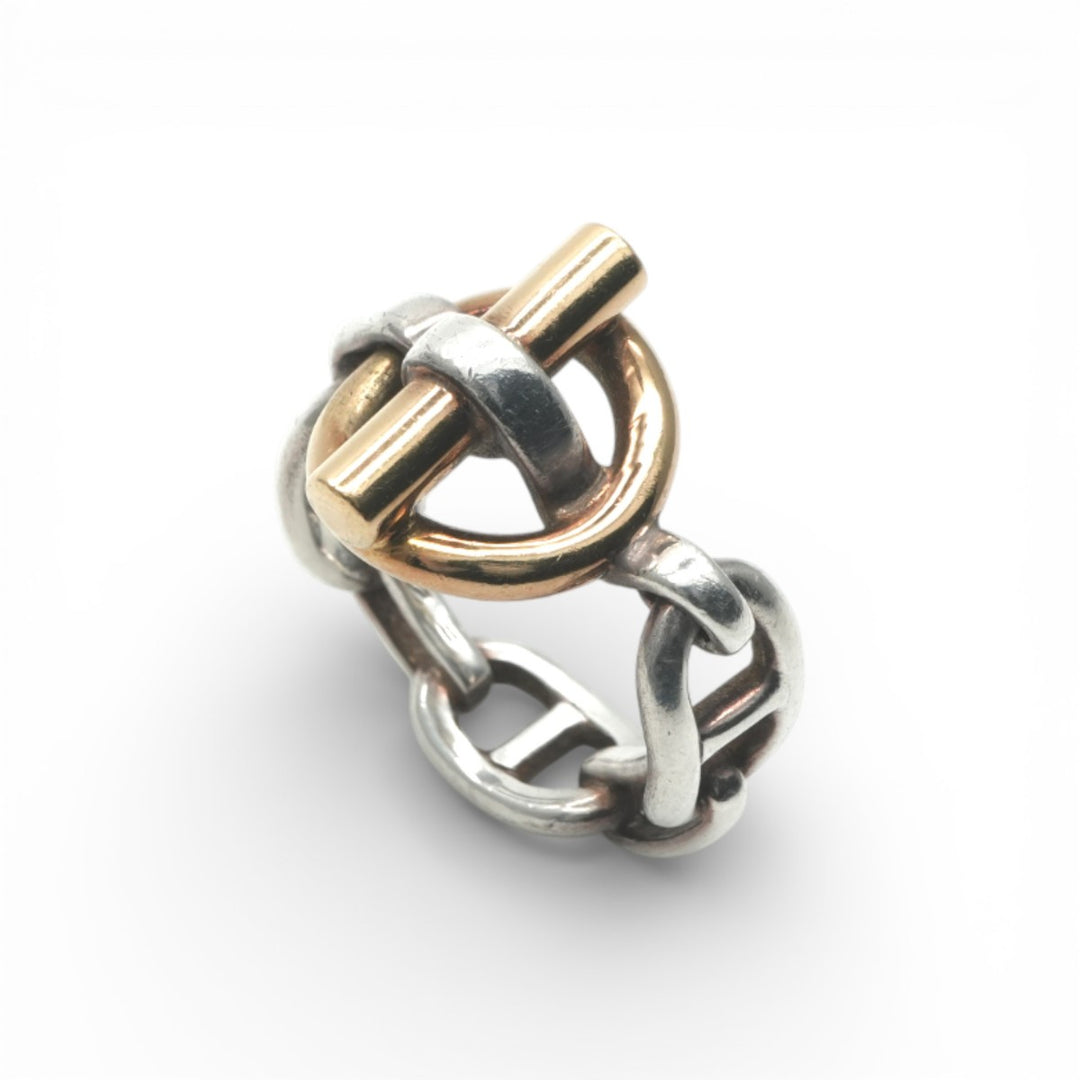 エルメス　シェーヌダンクル　指輪 HERMES エルメス チェーンリング 指輪 シェーヌダンクル 1Pダイヤ