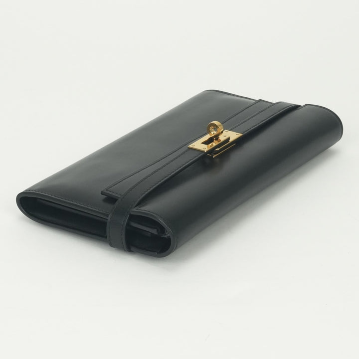 HERMES ケリーウォレット 長財布 ブラック ゴールド金具 エルメス HERMES ケリーウォレット ケリー ウォレット 財布 長財布