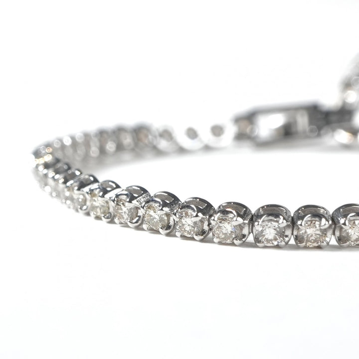 ダイヤモンド 2.0ct K18WG ブレスレット バングル カフ – H3（エイチ