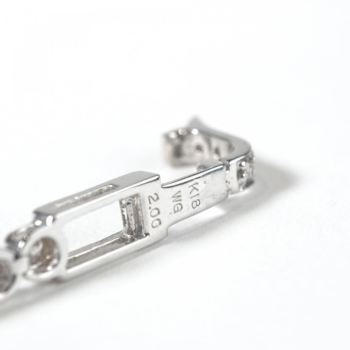 ダイヤモンド 2.0ct K18WG ブレスレット バングル カフ – H3（エイチ