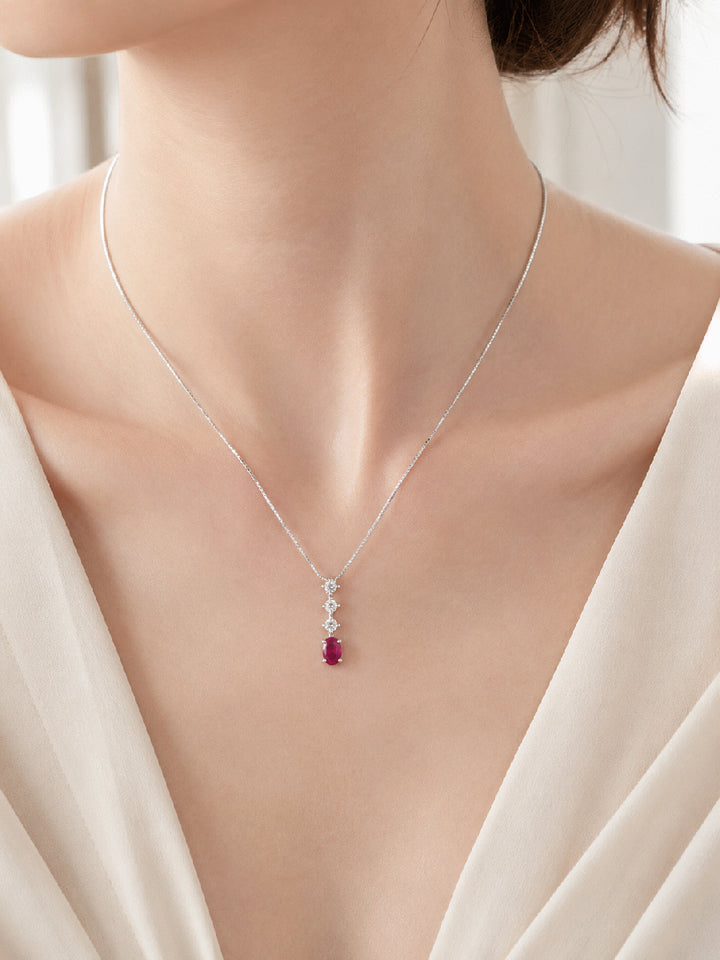 美品！PT850ルビー/ダイヤ ペンダントトップ♪ ルビー 0.5ct ダイヤモンド 0.25ct Pt850 ネックレス ペンダント