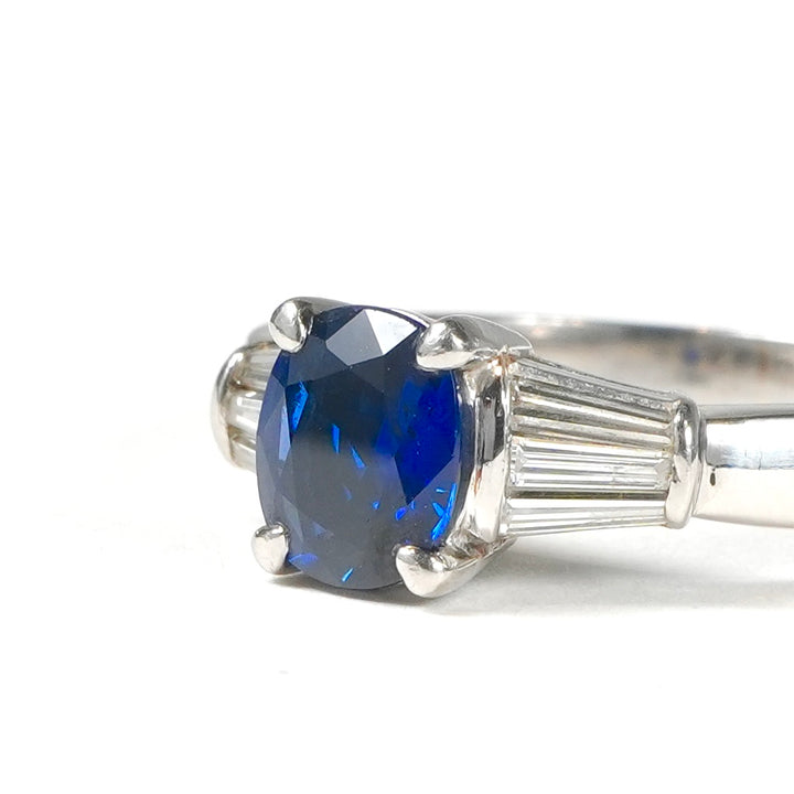 サファイア 1.07ct ダイヤモンド 0.33ct Pt900 リング 指輪 – H3