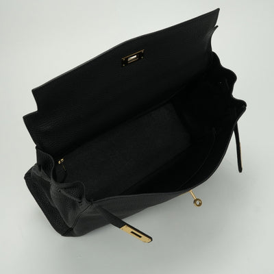 エルメス HERMES ケリー35 ケリー 35 バッグ トートバッグ トゴ ノワール Noir ブラック Black 黒 ゴールド金具 ハンドバッグ 内縫い V字金具 新型
