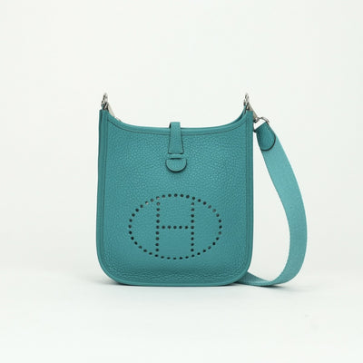 HERMES HERMES Evelyne tpm amazon Evelyne TPM Evelyne TPM Mini Evelyn Bag Tote Bag Shoulder Bag Toryon Clemence Blue Paon Blue Blue Silver Hardware HERMES Evelyne TPM Mini Evelyn