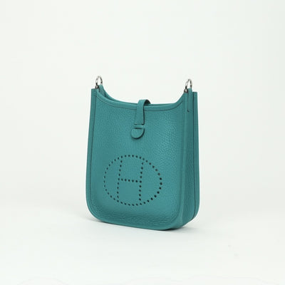 HERMES HERMES Evelyne tpm amazon Evelyne TPM Evelyne TPM Mini Evelyn Bag Tote Bag Shoulder Bag Toryon Clemence Blue Paon Blue Blue Silver Hardware HERMES Evelyne TPM Mini Evelyn