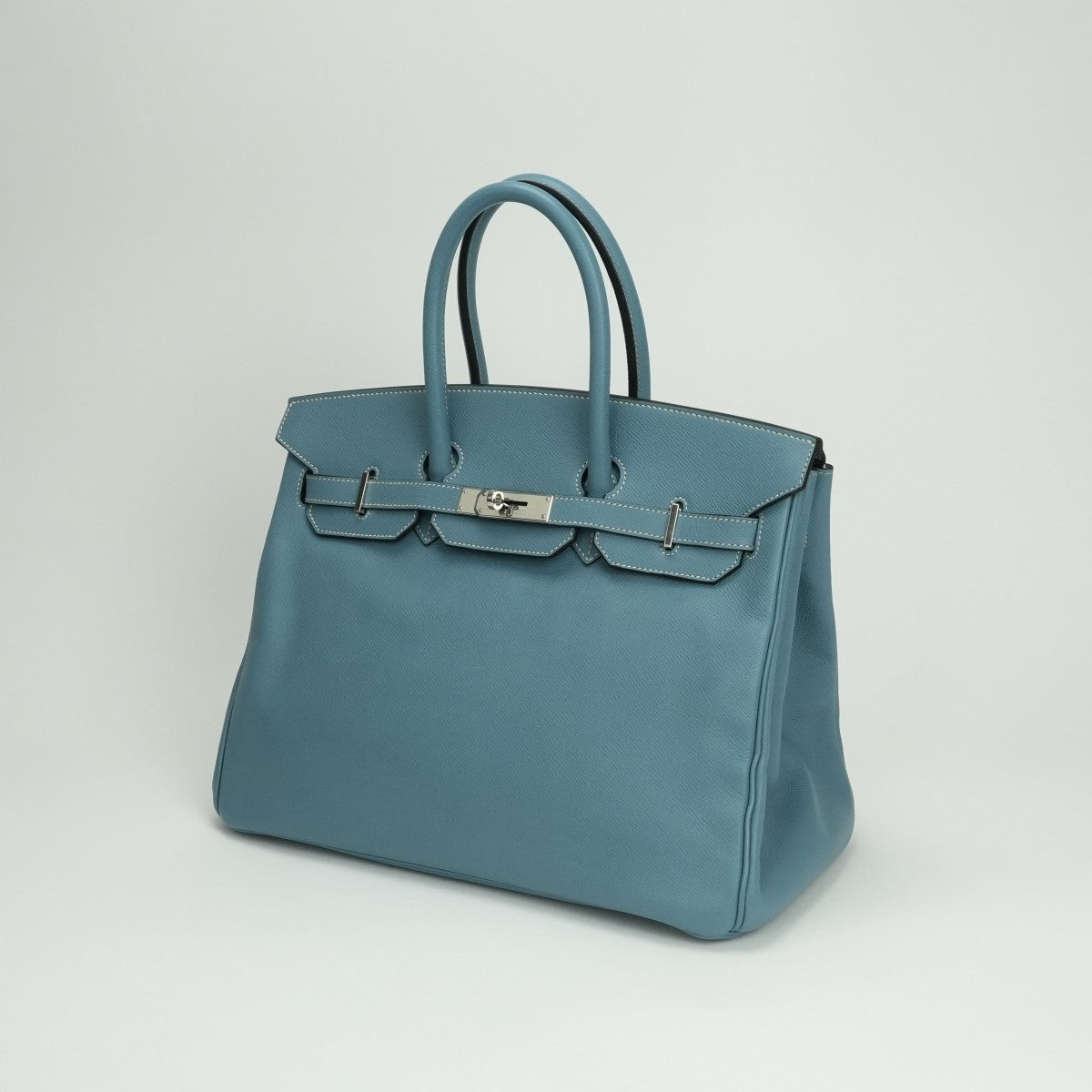 エルメス HERMES バーキン35 バーキン 35 バッグ トートバッグ エプソン ブルージーン Blue Jean ブルー Blue 青 シルバー金具 ハンドバッグ ヴォーエプソン