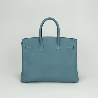 エルメス HERMES バーキン35 バーキン 35 バッグ トートバッグ エプソン ブルージーン Blue Jean ブルー Blue 青 シルバー金具 ハンドバッグ ヴォーエプソン
