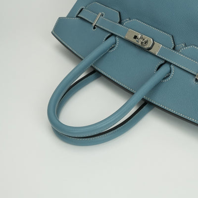 エルメス HERMES バーキン35 バーキン 35 バッグ トートバッグ エプソン ブルージーン Blue Jean ブルー Blue 青 シルバー金具 ハンドバッグ ヴォーエプソン