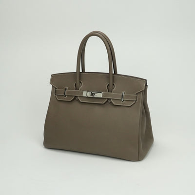 エルメス HERMES バーキン30 バーキン 30 バッグ トートバッグ エプソン エトゥープ Etoupe グレージュ シルバー金具 ヴォーエプソン ハンドバッグ